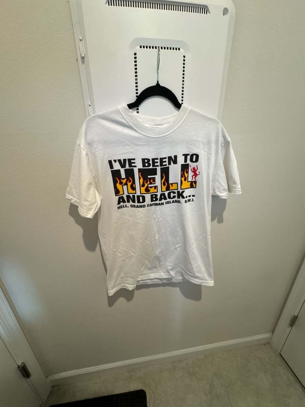 Vintage I've Been To Hell And Back Grand Cayman Island B.W.I. Graphic T-Shirt